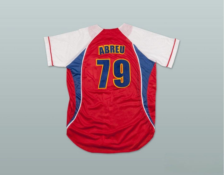 Camiseta de béisbol roja con nombre y número personalizados (JOSE ABREU 79 CUBA), cosida, tallas S-6XL