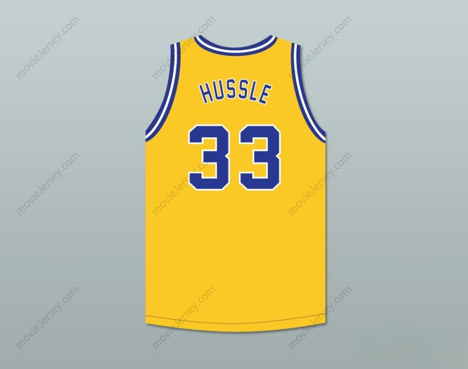 CAMISETA DE BALONCESTO AMARILLA PERSONALIZADA DE NIPSEY HUSSLE #33 CRENSHAW CON CUALQUIER NOMBRE Y NÚMERO, Tallas S-6XL Cosida