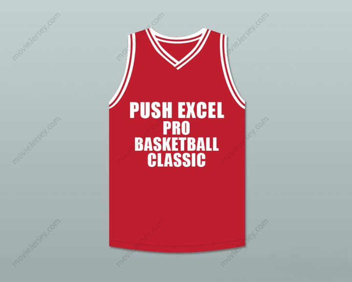 PERSONALIZA CUALQUIER Nombre Número TERRY CUMMINGS 34 PUSH EXCEL PRO BALONCESTO CLÁSICO CAMISETA ROJA 1988 EVENTO BENÉFICO Costuras de primera S-6XL