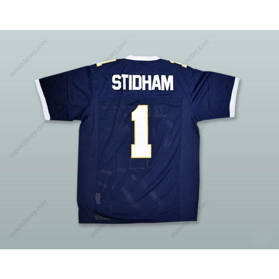 PERSONALIZA CUALQUIER Nombre Número ARRETT STIDHAM 1 STEPHENVILLE HIGH SCHOOL YELLOW JACKETS Azul Marino Camiseta de Fútbol Cosida S-6XL