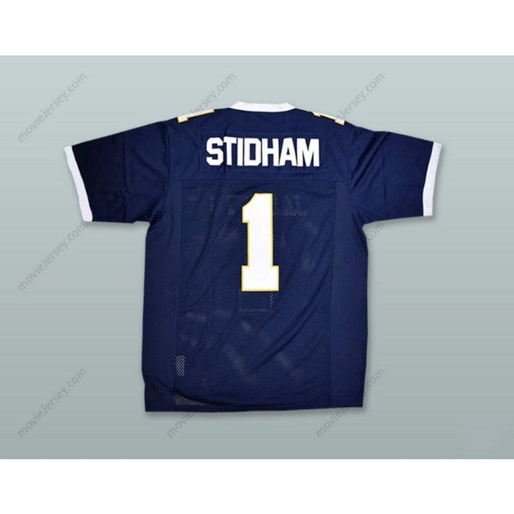 PERSONALIZA CUALQUIER Nombre Número ARRETT STIDHAM 1 STEPHENVILLE HIGH SCHOOL YELLOW JACKETS Azul Marino Camiseta de Fútbol Cosida S-6XL