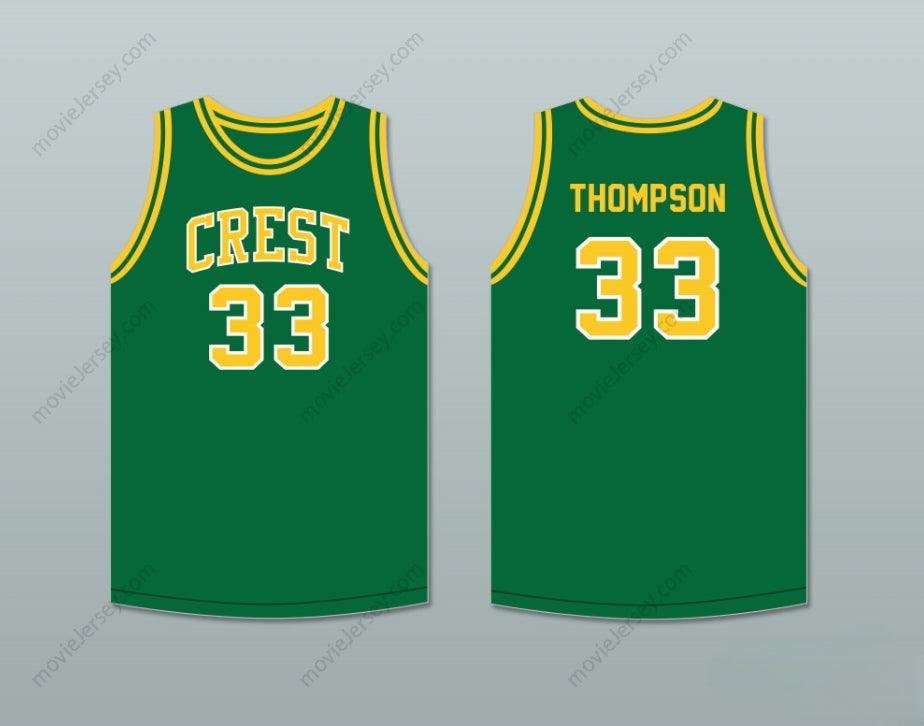 PERSONALIZA CUALQUIER Nombre Número DAVID THOMPSON 33 CAMISETA DE BALONCESTO VERDE CREST HIGH SCHOOL CHARGERS 1 Costuras superiores S-6XL