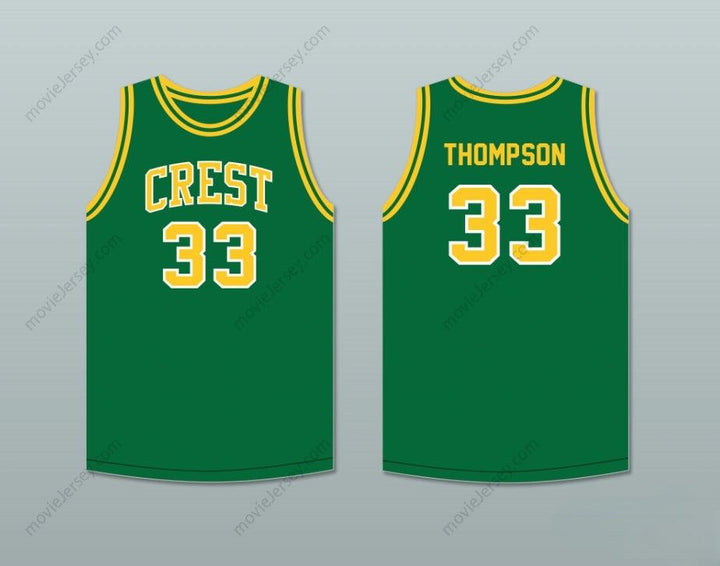 PERSONALIZA CUALQUIER Nombre Número DAVID THOMPSON 33 CAMISETA DE BALONCESTO VERDE CREST HIGH SCHOOL CHARGERS 1 Costuras superiores S-6XL