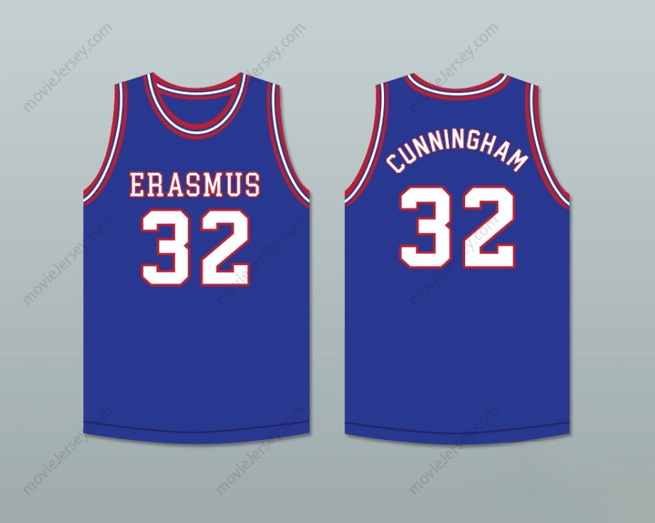 CUSTOM ANY Name Number BILLY CUNNINGHAM 32 ERASMUS HALL HIGH SCHOOL BLUE BASKETBALL JERSEY Top Stitched S-6XL