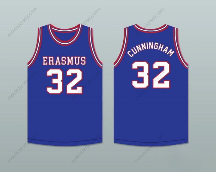 CUSTOM ANY Name Number BILLY CUNNINGHAM 32 ERASMUS HALL HIGH SCHOOL BLUE BASKETBALL JERSEY Top Stitched S-6XL