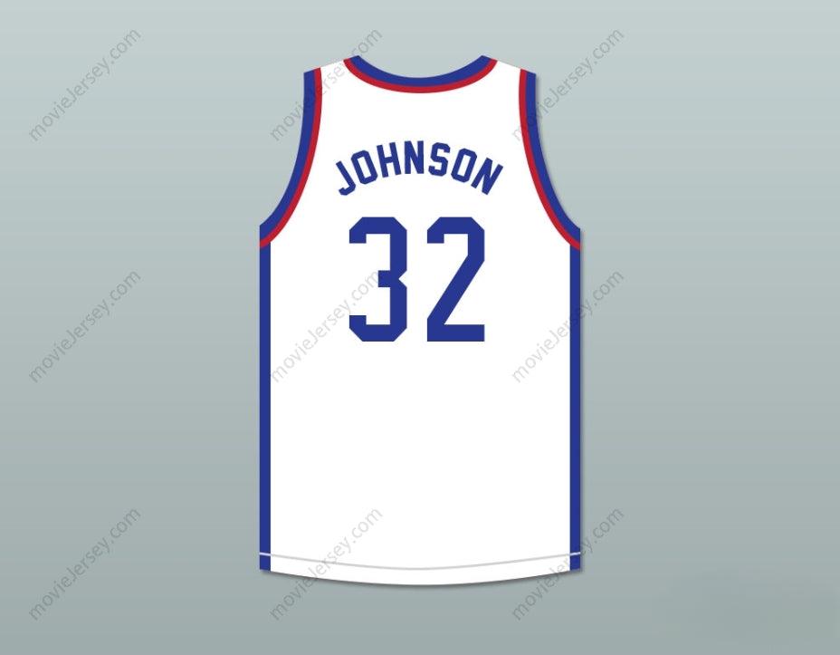 CAMISETA DE BALONCESTO BLANCA "LARRY'S GAME" DE MAGIC JOHNSON #32 PERSONALIZABLE CON CUALQUIER NOMBRE Y NÚMERO, EVENTO BENÉFICO DE 1988, COSTURA DE ALTA CALIDAD, TALLAS S-6XL