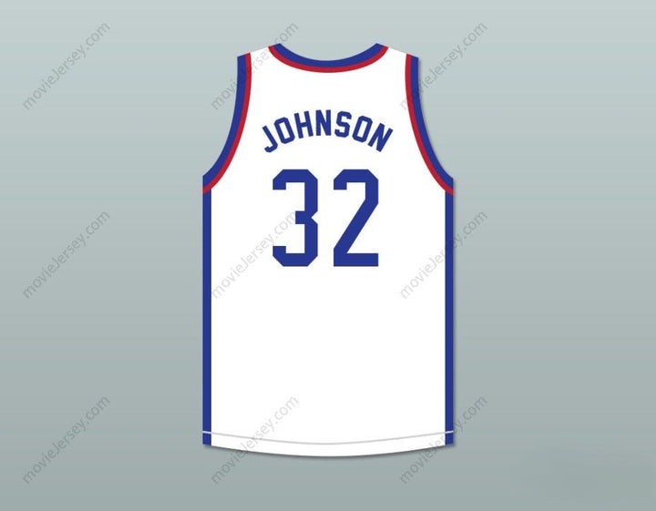 CAMISETA DE BALONCESTO BLANCA "LARRY'S GAME" DE MAGIC JOHNSON #32 PERSONALIZABLE CON CUALQUIER NOMBRE Y NÚMERO, EVENTO BENÉFICO DE 1988, COSTURA DE ALTA CALIDAD, TALLAS S-6XL