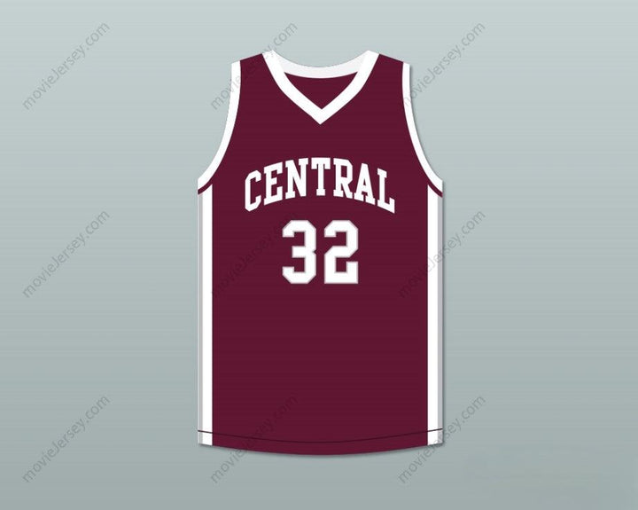 PERSONALIZABLE cualquier nombre número JUGADOR 32 BRISTOL CENTRAL RAMS MARRÓN CAMISETA DE BALONCESTO con Costura Superior Tallas S-6XL