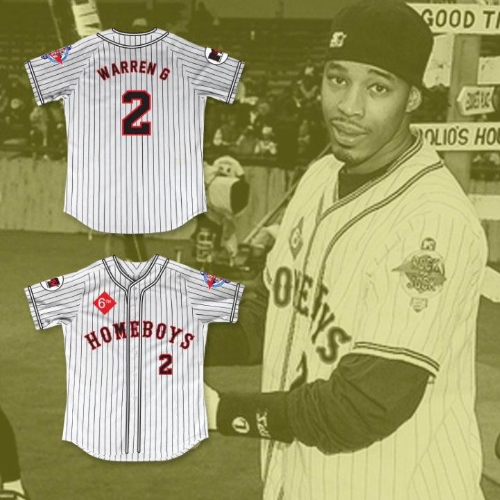 Personalizada cualquier nombre número WARREN G 2 HOMEBOYS CAMISETA DE BÉISBOL DE RAYAS 6º DESAFÍO ANUAL DE SÓFTBOL ROCK N' JOCK 1995 Costuras superiores S-6XL