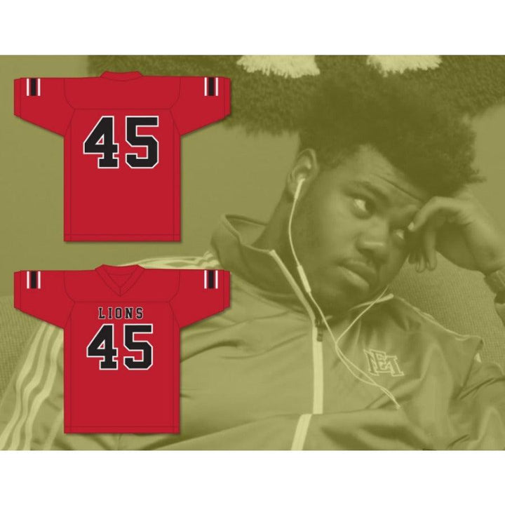 CUSTOM ANY Name Number CALEB GRANT 45 EMCC LIONS FOOTBALL JERSEY INCLUDES PATCHES Top Stitched S-6XL