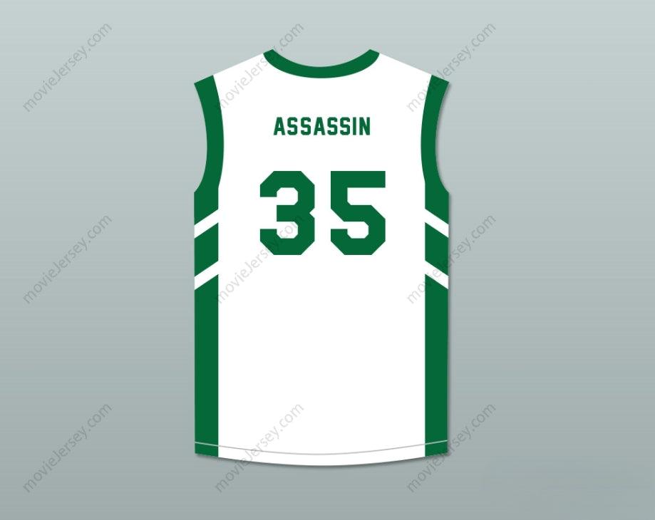 PERSONALIZA CUALQUIER Nombre Número JERRY 'ASSASSIN' DUPREE 35 CAMISETA BLANCA DE BALONCESTO DENNIS RODMAN'S BIG BANG IN PYONGYANG Costura Superior S-6XL
