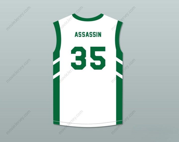 PERSONALIZA CUALQUIER Nombre Número JERRY 'ASSASSIN' DUPREE 35 CAMISETA BLANCA DE BALONCESTO DENNIS RODMAN'S BIG BANG IN PYONGYANG Costura Superior S-6XL