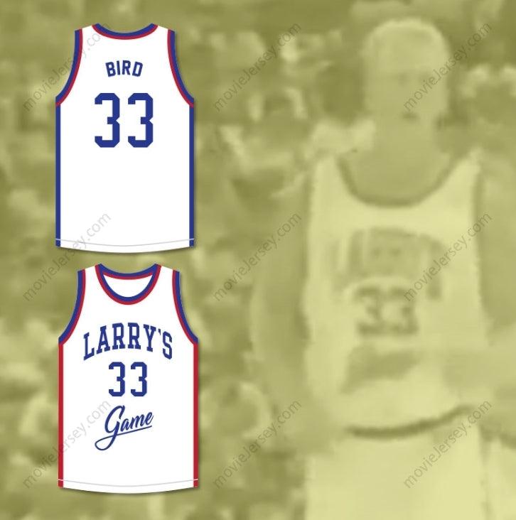 CAMISETA DE BALONCESTO BLANCA "LARRY'S GAME" 1988 EVENTO BENÉFICO, PERSONALIZABLE CUALQUIER Nombre Número LARRY BIRD 33, Bordado Superior S-6XL
