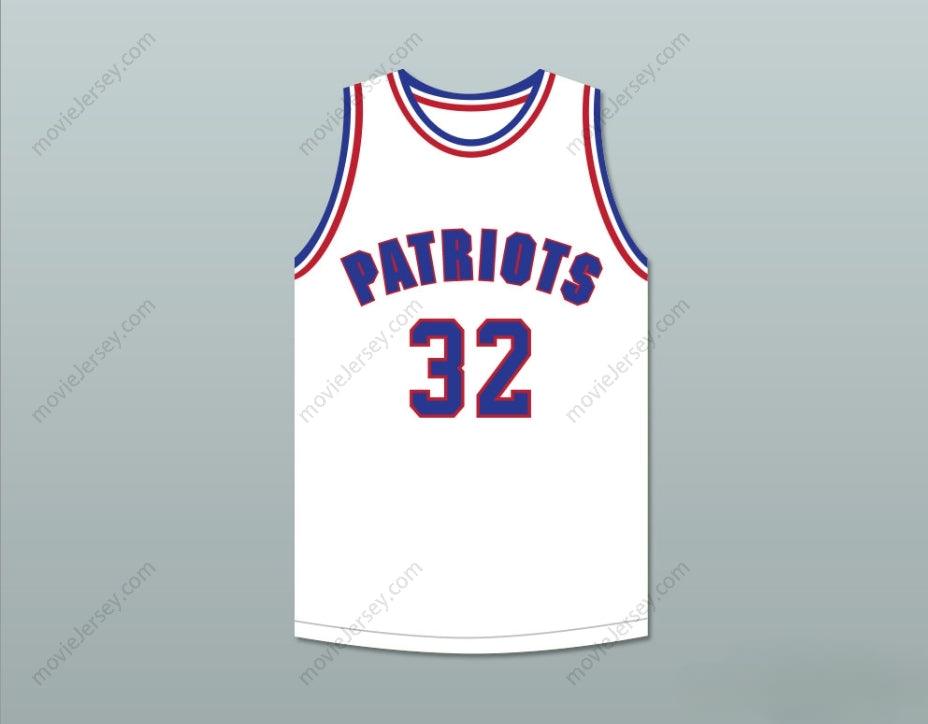 PERSONALIZA CUALQUIER Nombre Número ROSCOE 32 CAMISETA DE BALONCESTO BLANCA DE LOS PATRIOTS DE LA ESCUELA SECUNDARIA WILL FOSTER LAS ZAPATILLAS ROJAS Confección superior S-6XL