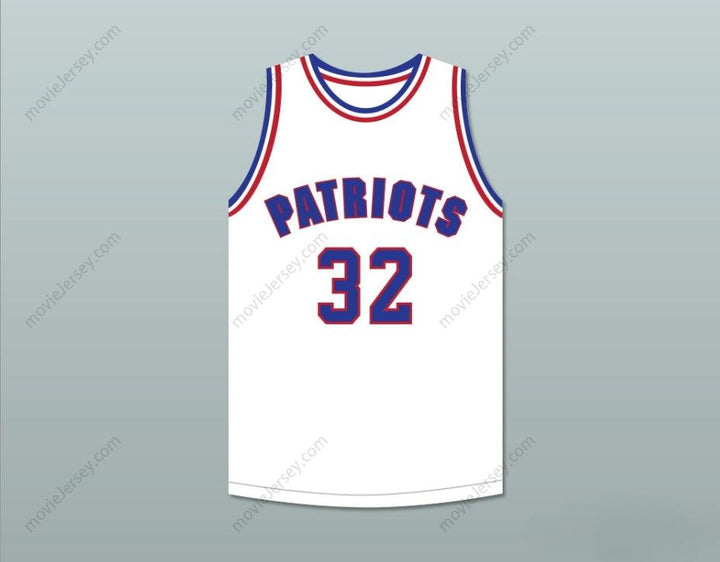 PERSONALIZA CUALQUIER Nombre Número ROSCOE 32 CAMISETA DE BALONCESTO BLANCA DE LOS PATRIOTS DE LA ESCUELA SECUNDARIA WILL FOSTER LAS ZAPATILLAS ROJAS Confección superior S-6XL