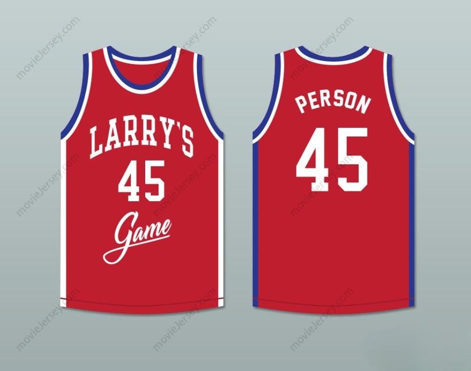 PERSONALIZA Cualquier Nombre Número CHUCK PERSON 45 LARRY'S GAME ROJA CAMISETA DE BALONCESTO 1988 EVENTO BENÉFICO Costura Superior S-6XL