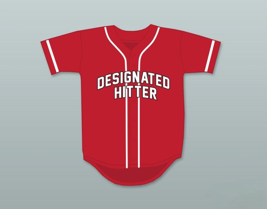 Custom Any Name Number DESIGNATED HITTER 9 RED BASEBALL JERSEY Top Stitched S-6XL