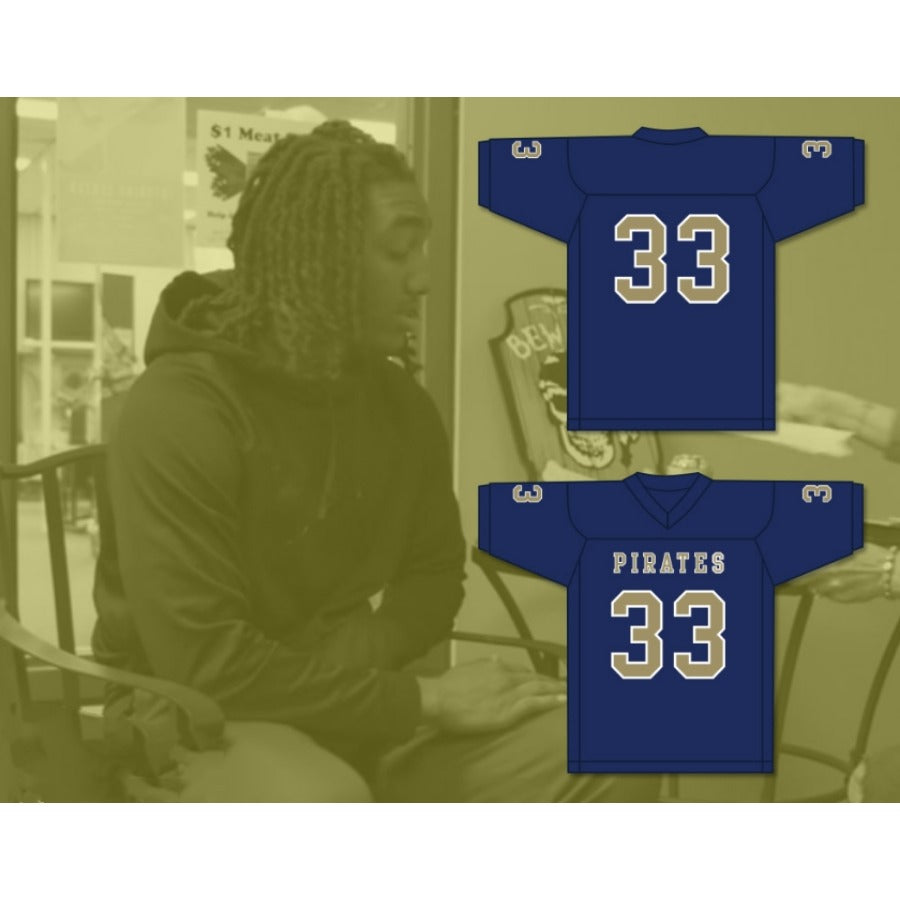 CUSTOM ANY Name Number KIRKLAND JOSEPH 33 INDEPENDENCE COMMUNITY COLLEGE PIRATES Football Jersey Top Stitched S-6XL