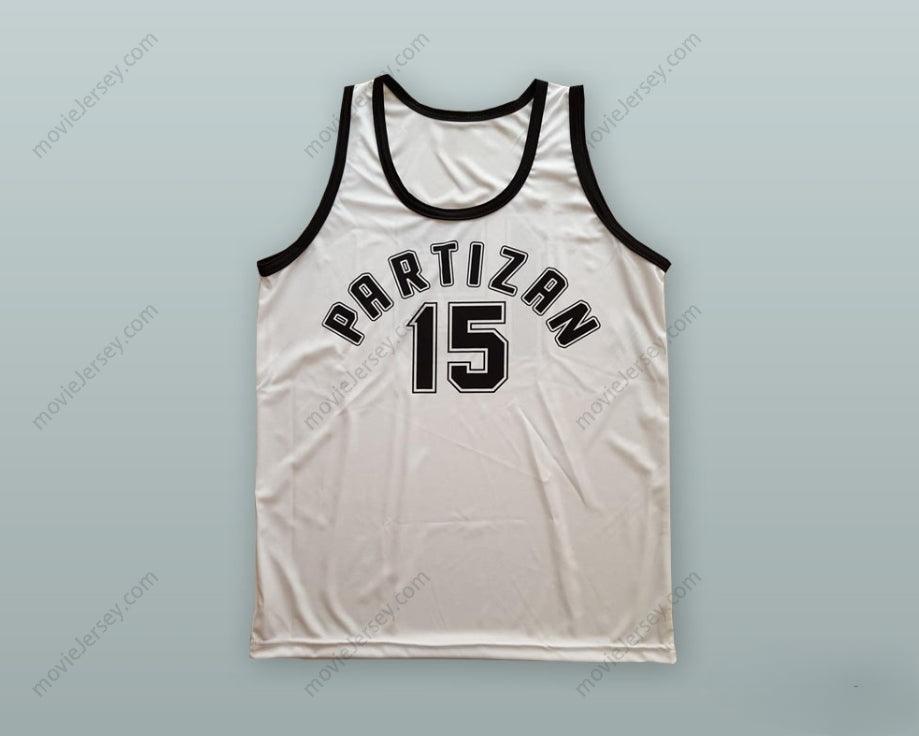 CUSTOM ANY Name Number DRAZEN DALIPAGIC 15 KK PARTIZAN BELGRADE WHITE BASKETBALL JERSEY Top Stitched S-6XL