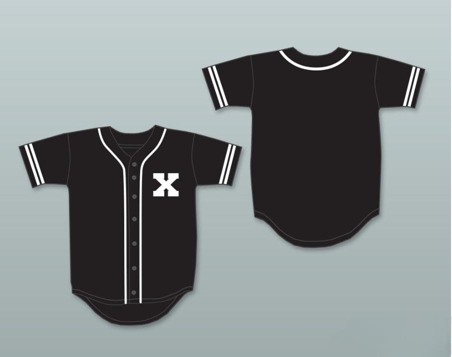 Camiseta de béisbol negra MALCOLM X personalizada con nombre y número, tallas S-6XL, cosida