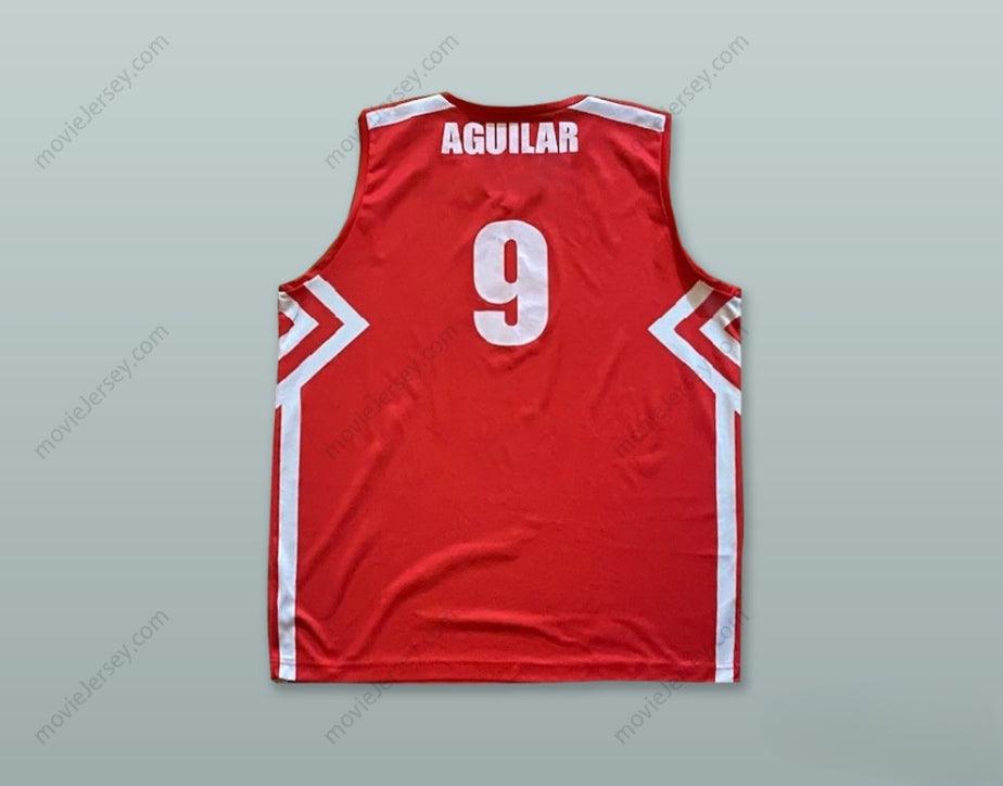 CAMISETA DE BALONCESTO ROJA CON CUALQUIER Nombre Número AGUILAR 9 OLIMPIA MILANO ITALIA Cosido Superior S-6XL