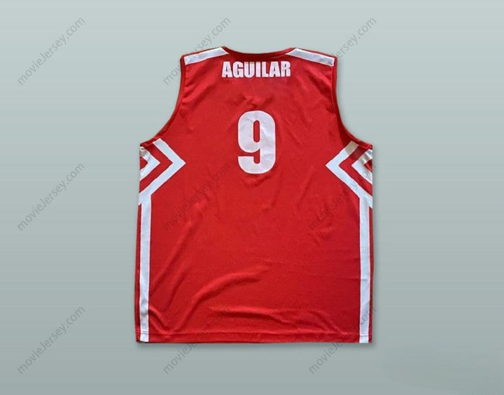 CAMISETA DE BALONCESTO ROJA CON CUALQUIER Nombre Número AGUILAR 9 OLIMPIA MILANO ITALIA Cosido Superior S-6XL