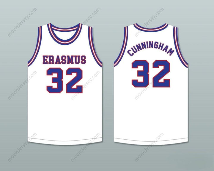 CUSTOM ANY Name Number BILLY CUNNINGHAM 32 ERASMUS HALL HIGH SCHOOL WHITE BASKETBALL JERSEY Top Stitched S-6XL