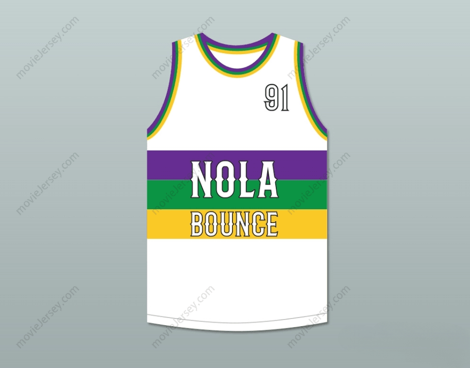 CUSTOM ANY Name Number DJ JUBILEE 91 NOLA BOUNCE WHITE BASKETBALL JERSEY Top Stitched S-6XL