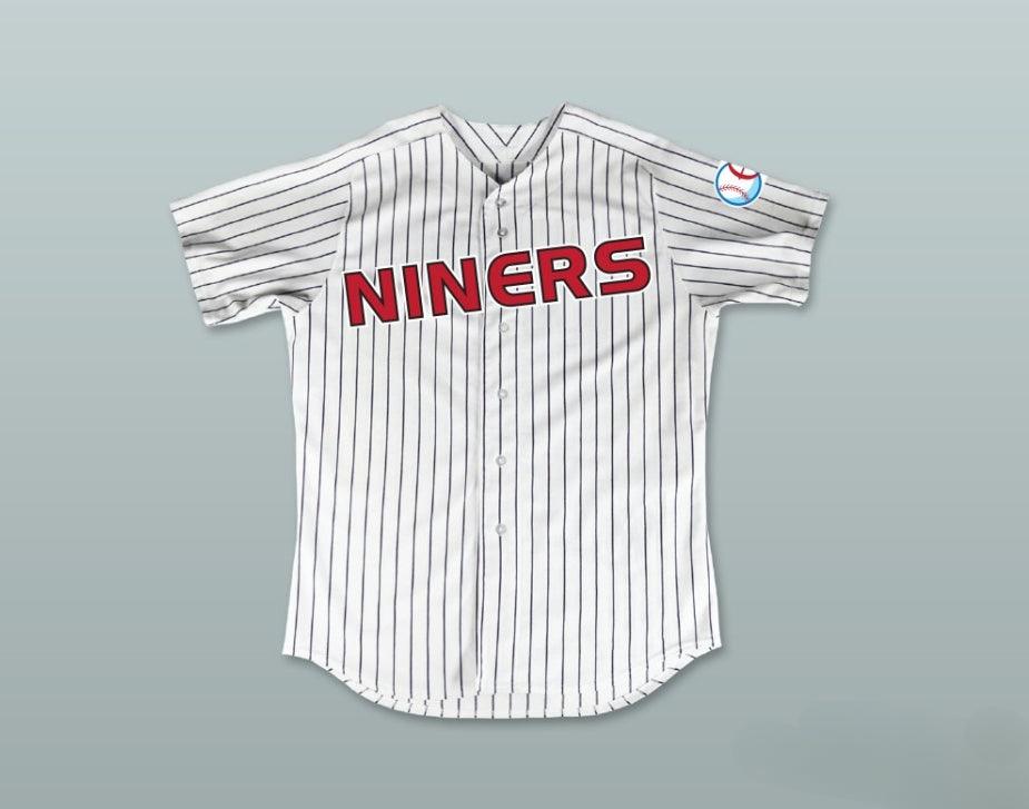 Custom Any Name Number LEETA 55 DEEP SPACE NINERS WHITE PINSTRIPED BASEBALL JERSEY Top Stitched S-6XL