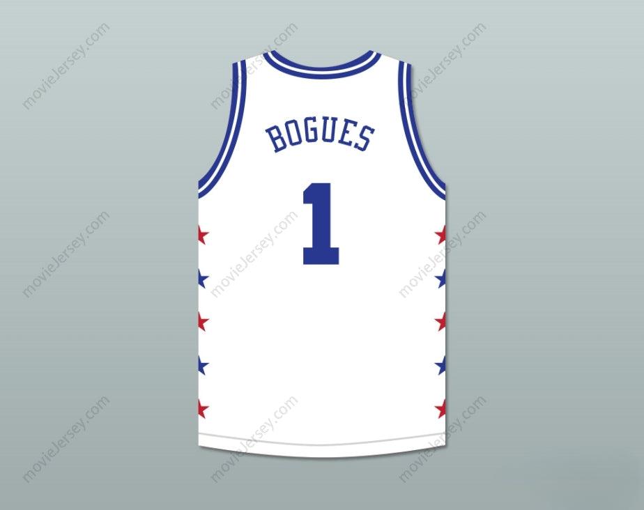 PERSONALIZADA CUALQUIER Nombre Número MUGGSY BOGUES 1 MAGIC JOHNSON CAMISETA DE BALONCESTO BLANCA ALL STAR GAME 1988 EVENTO BENÉFICO MIDSUMMER NIGHT'S MAGIC Parte superior cosida S-6XL