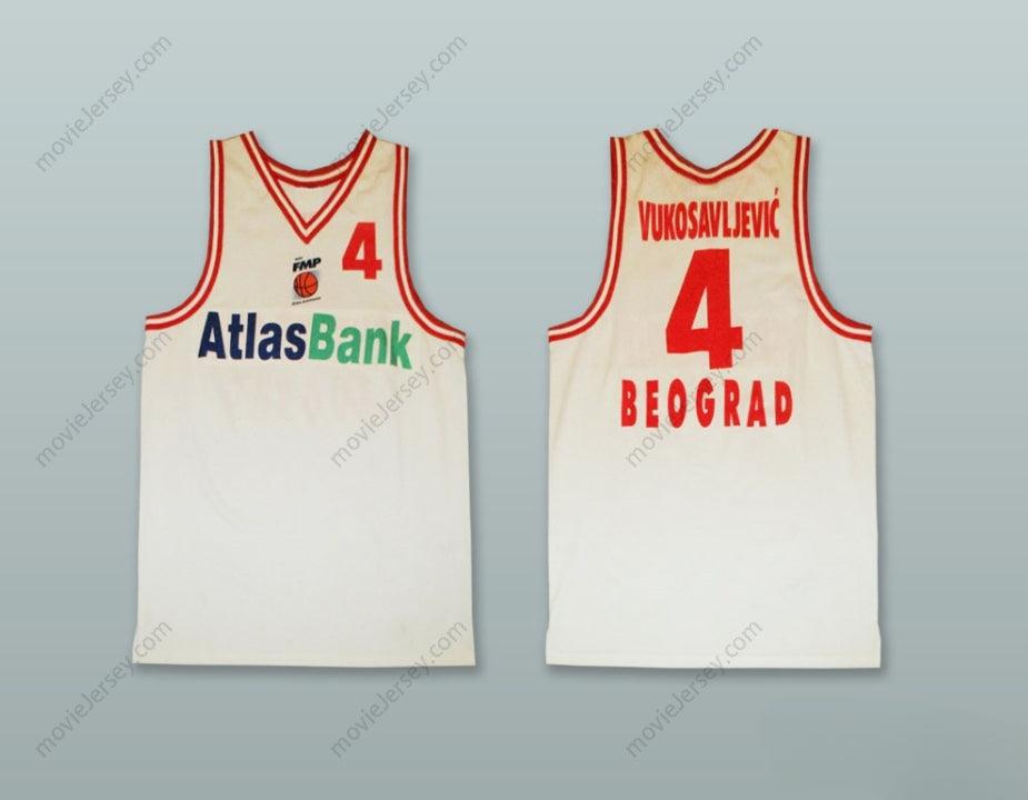 PERSONALIZADO Cualquier Nombre Número KK FMP ZELEZNIK BELGRADO SERBIA CAMISETA DE BALONCESTO BLANCA Parte Superior Cosida S-6XL