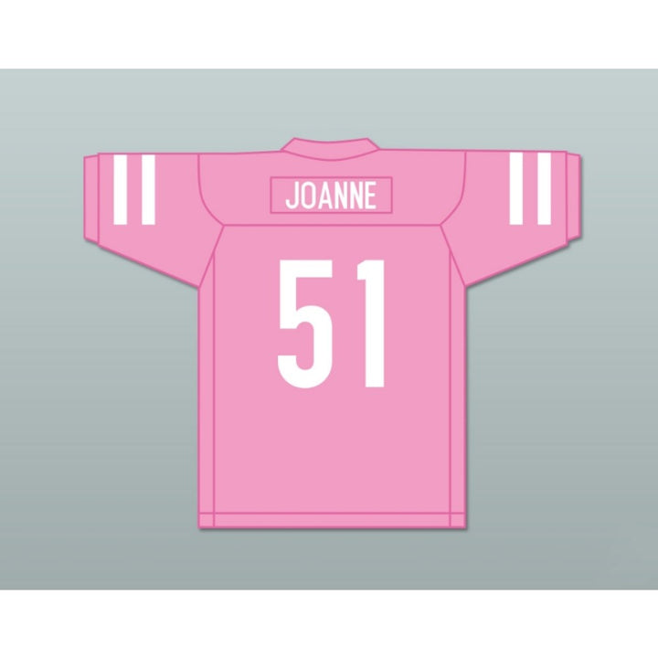 CUSTOM ANY Name Number DANCER JOANNE 51 PINK FOOTBALL JERSEY GAGA FIVE FOOT TWO Football Jersey Top Stitched S-6XL