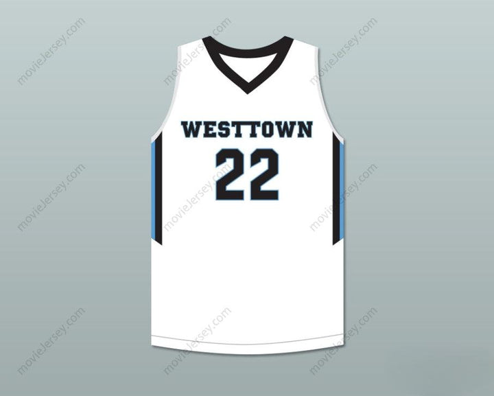 PERSONALIZA CUALQUIER Nombre Número CAM REDDISH 22 WESTTOWN SCHOOL ALCE BLANCO CAMISETA DE BALONCESTO 2 Parte Superior Cosida S-6XL