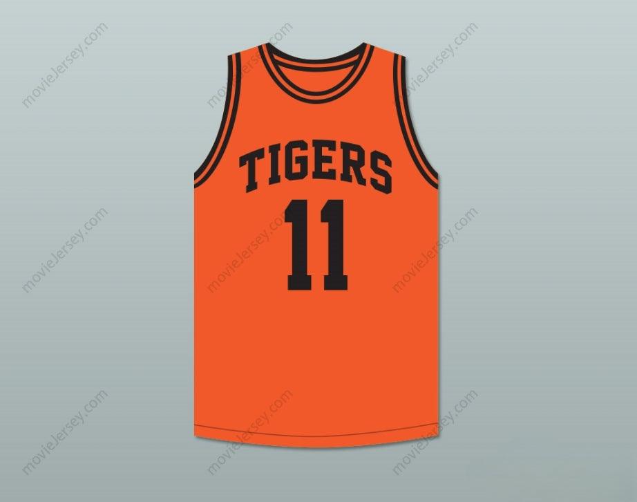 PERSONALIZA Cualquier Nombre Número DETLEF SCHREMPF 11 CAMISETA DE BALONCESTO NARANJA DE LOS HIGH SCHOOL TIGERS 2 Costuras Dobles S-6XL