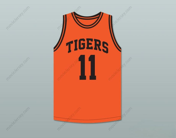 PERSONALIZA Cualquier Nombre Número DETLEF SCHREMPF 11 CAMISETA DE BALONCESTO NARANJA DE LOS HIGH SCHOOL TIGERS 2 Costuras Dobles S-6XL