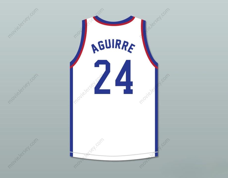 PERSONALIZA CUALQUIER Nombre Número MARK AGUIRRE 24 CAMISETA DE BALONCESTO BLANCA LARRY'S GAME 1988 EVENTO BENÉFICO Costura Superior S-6XL