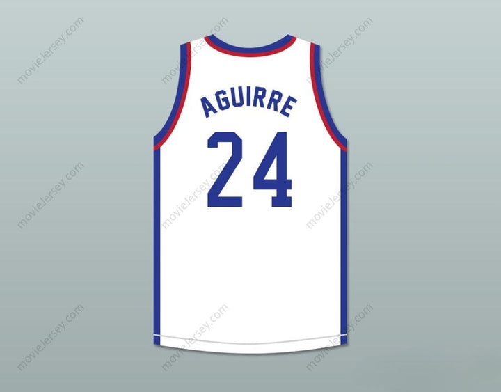 PERSONALIZA CUALQUIER Nombre Número MARK AGUIRRE 24 CAMISETA DE BALONCESTO BLANCA LARRY'S GAME 1988 EVENTO BENÉFICO Costura Superior S-6XL