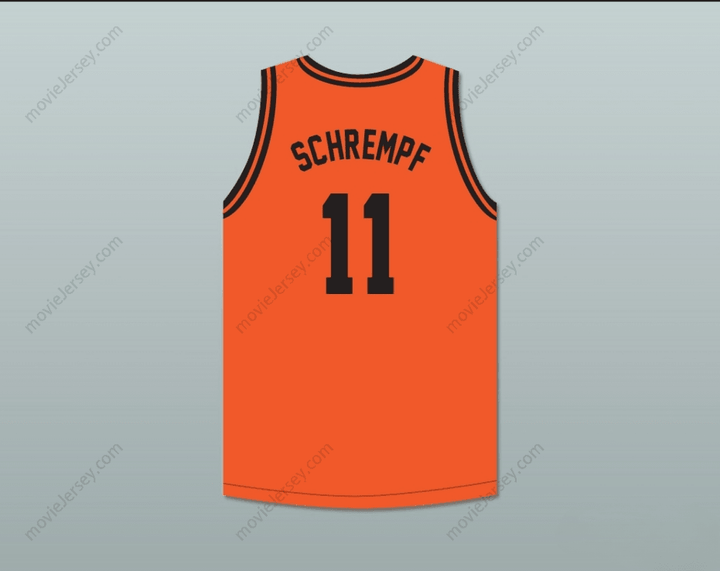 PERSONALIZA Cualquier Nombre Número DETLEF SCHREMPF 11 CAMISETA DE BALONCESTO NARANJA DE LOS HIGH SCHOOL TIGERS 2 Costuras Dobles S-6XL