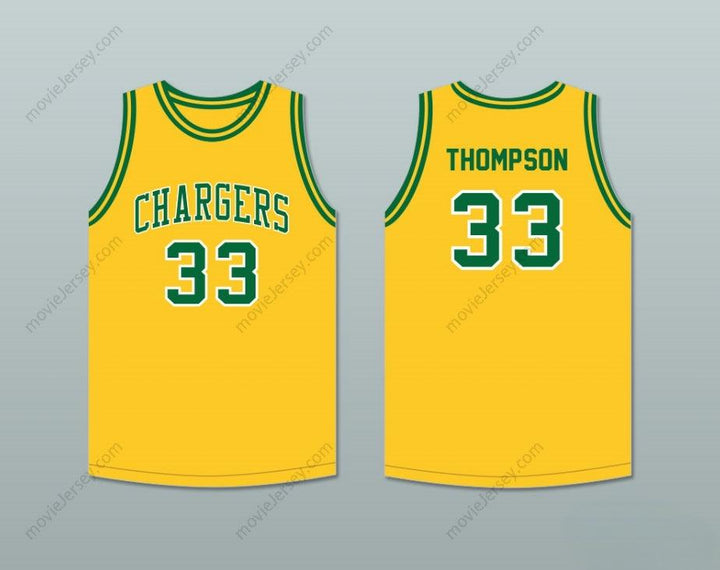 CUSTOM ANY Name Number DAVID THOMPSON 33 CREST HIGH SCHOOL CHARGERS YELLOW GOLD BASKETBALL JERSEY 2 Top Stitched S-6XL