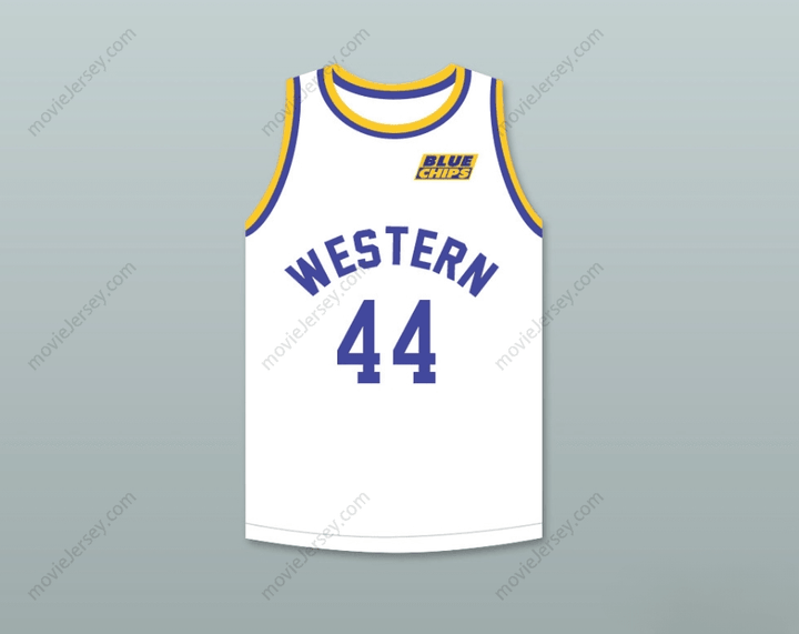PERSONALIZA CUALQUIER Nombre Número ANTHONY C HALL TONY THE POINT SHAVER 44 CAMISETA DE BALONCESTO BLANCA CON PARCHE DE BLUE CHIPS Costura Superior S-6XL