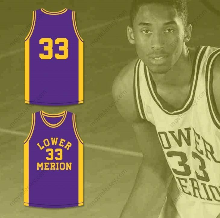 PERSONALIZA CUALQUIER Nombre Número BRYANT 33 CAMISETA DE BALONCESTO PÚRPURA ACES DE LA ESCUELA SECUNDARIA LOWER MERION 3 Cosido en la parte superior S-6XL