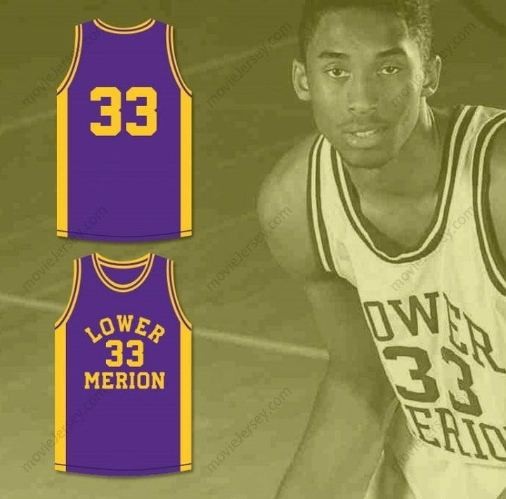 PERSONALIZA CUALQUIER Nombre Número BRYANT 33 CAMISETA DE BALONCESTO PÚRPURA ACES DE LA ESCUELA SECUNDARIA LOWER MERION 3 Cosido en la parte superior S-6XL