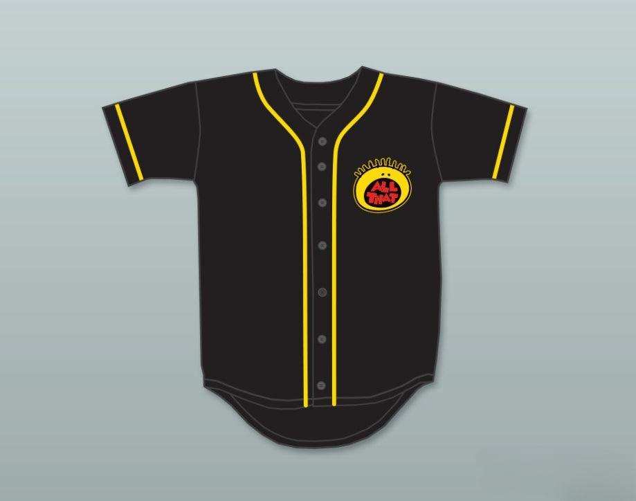 Camiseta de béisbol negra con botones KENAN THOMPSON 94 ALL THAT con número y nombre personalizados, 1 talla S-6XL con costuras superiores