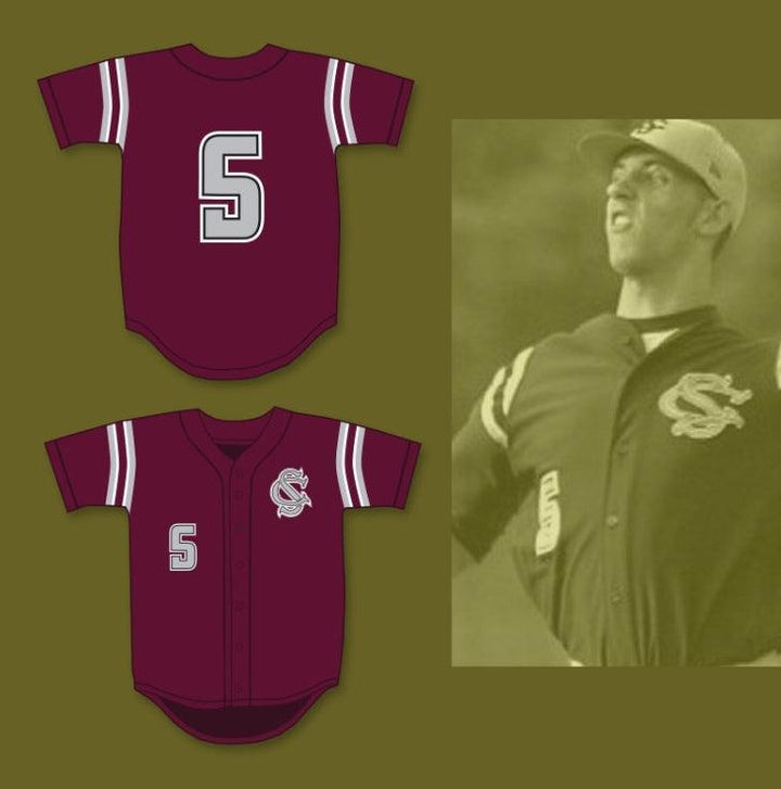 Personalizado Cualquier Nombre Número MADISON BUMGARNER 5 CAMISETA DE BÉISBOL GRANATE DE LOS SPARTANS DE SECUNDARIA 1 Parte Superior Cosida S-6XL