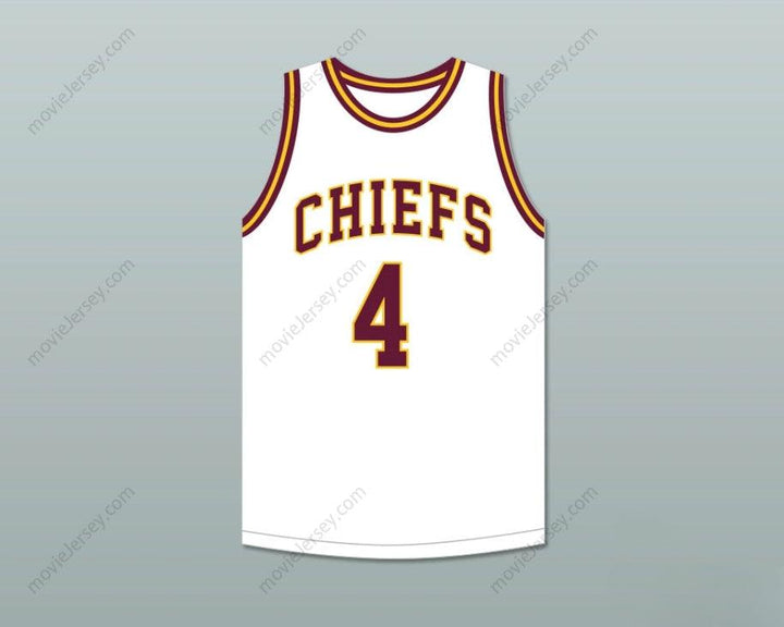 PERSONALIZA CUALQUIER Nombre Número JOE DUMARS 4 CAMISETA DE BALONCESTO BLANCA CHIEFS DE CENTRAL HIGH SCHOOL 1 Superior Cosido S-6XL