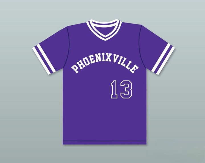 Camiseta de béisbol morada con el número 13 de MIKE PIAZZA y nombre personalizado del equipo de béisbol de secundaria PHANTOMS, 2 costuras dobles, tallas S-6XL