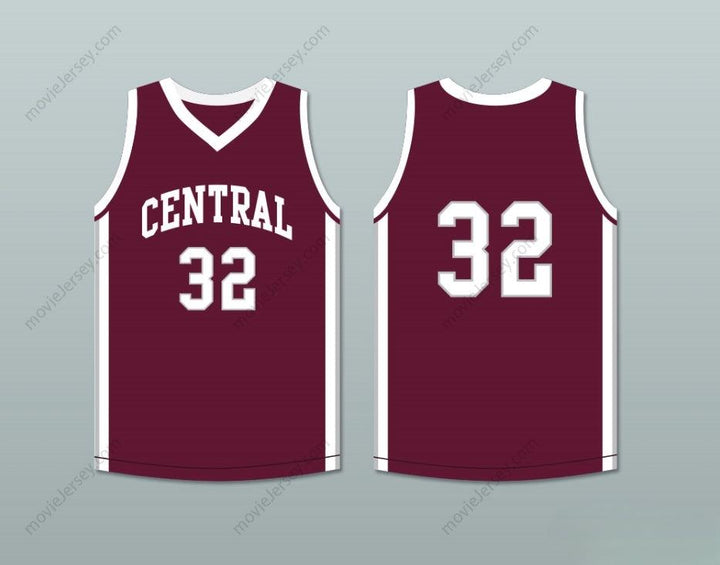PERSONALIZABLE cualquier nombre número JUGADOR 32 BRISTOL CENTRAL RAMS MARRÓN CAMISETA DE BALONCESTO con Costura Superior Tallas S-6XL