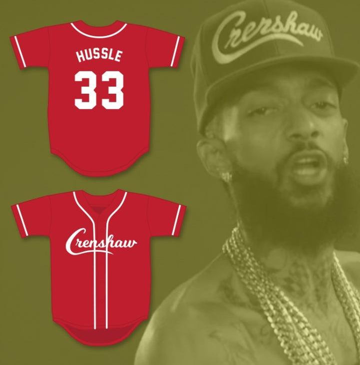 Camiseta de béisbol roja NIPSEY HUSSLE 33 CRENSHAW personalizada con cualquier nombre y número, cosida, tallas S-6XL