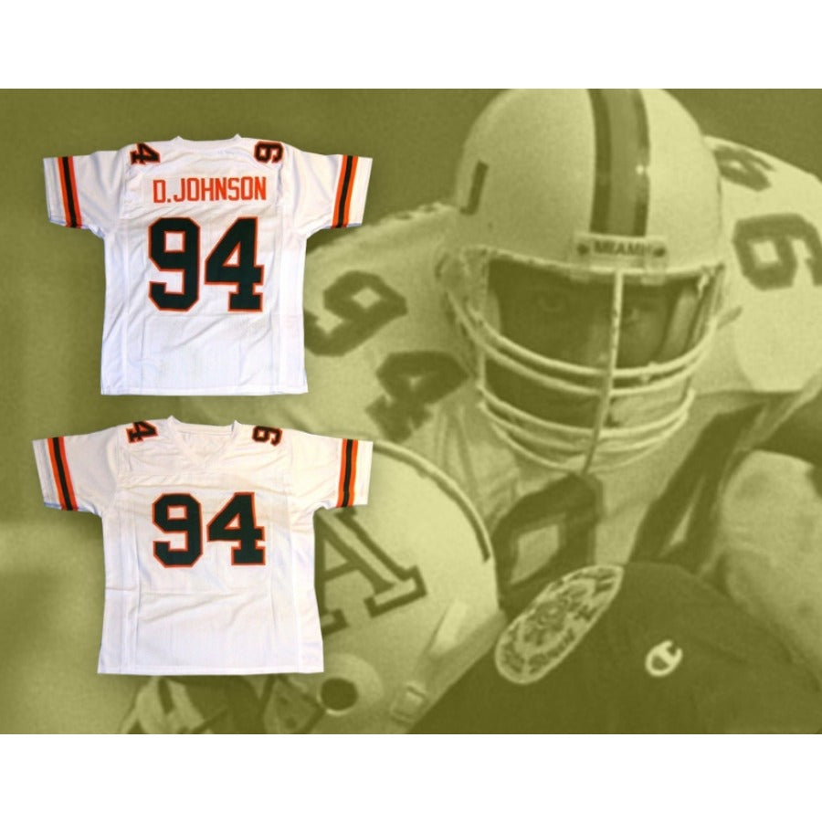 CUSTOM ANY Name Number DWAYNE JOHNSON 94 COLLEGE CAREER Football Jersey Top Stitched S-6XL