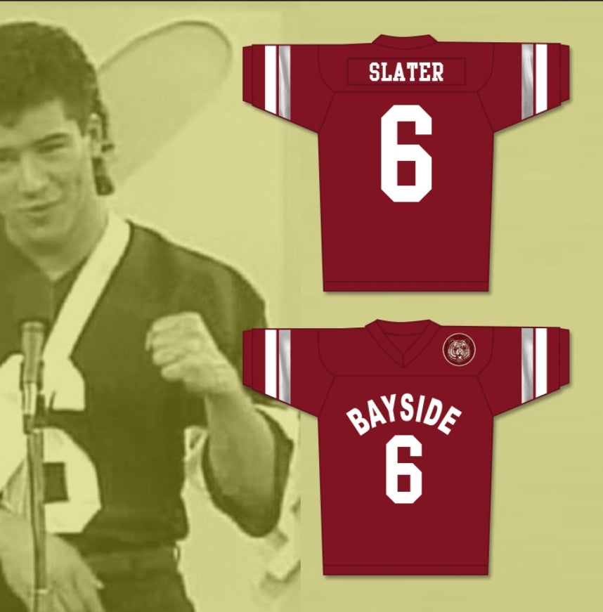 Custom AC Slater 6 Bayside Tigers Maroon Football Jersey